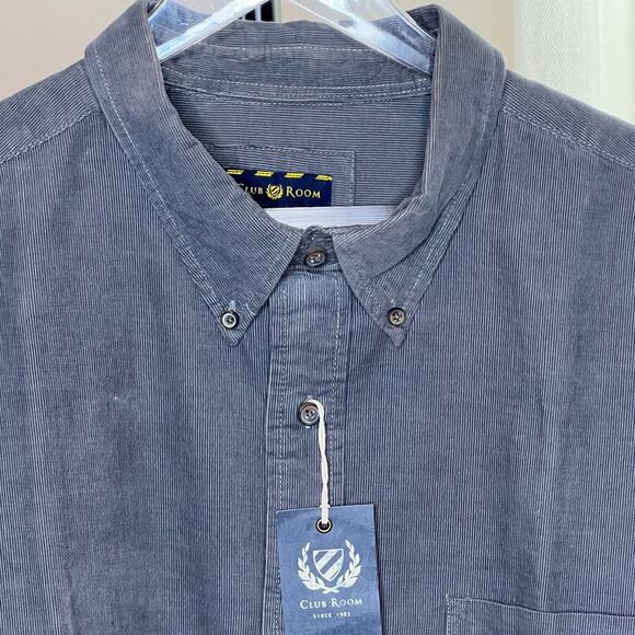 Club Room XXL Gray Corduroy Button Down Long Sleeve Casual Shirt New - Picture 6 of 6